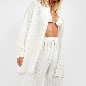 Wide leg beach pants + shirt